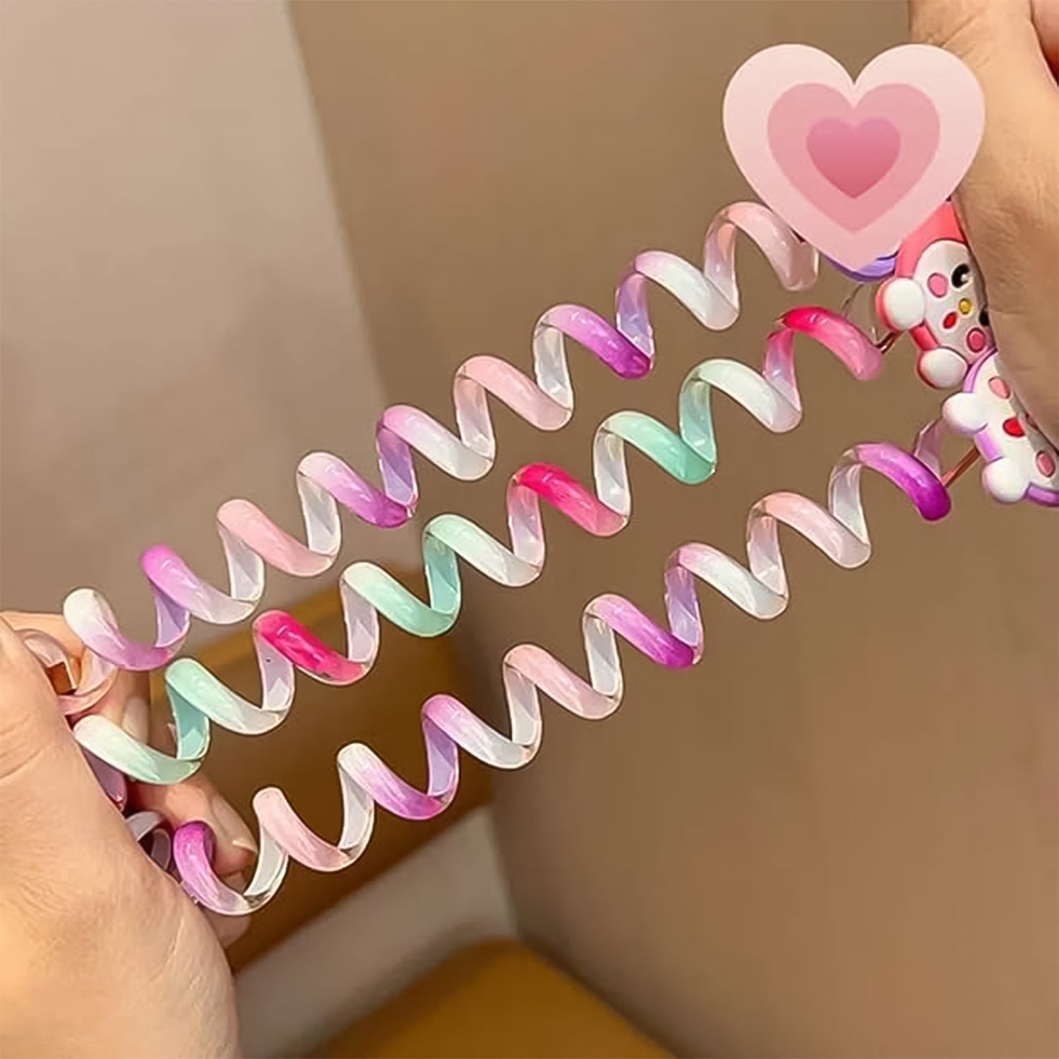 Colourful Telephone Wire Hairbands (1 pc / Mix Design) Your Brand