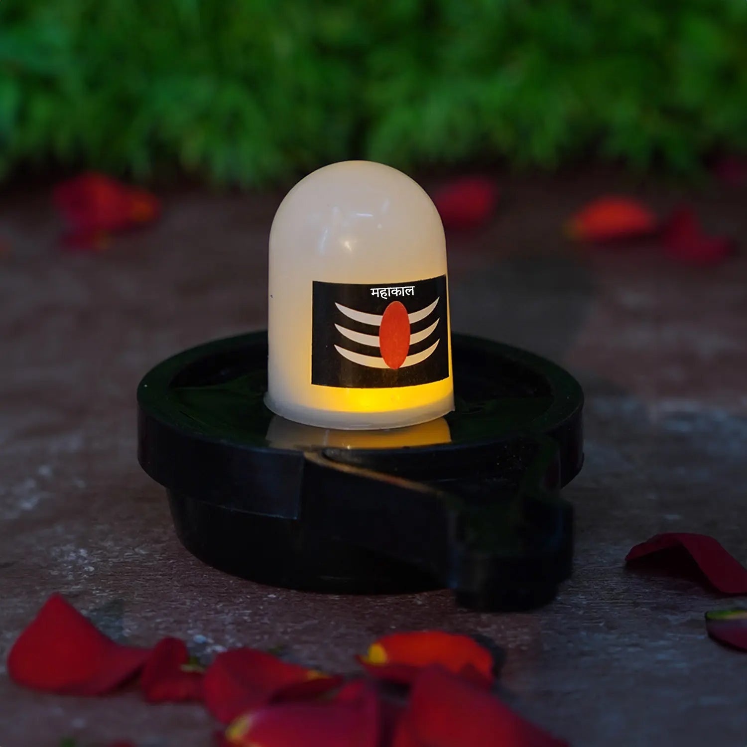 Water Sensor Led Shivling Idol Murti for Daily Pooja Purpose Festival Decoration Led Shivling&nbsp; Your Brand