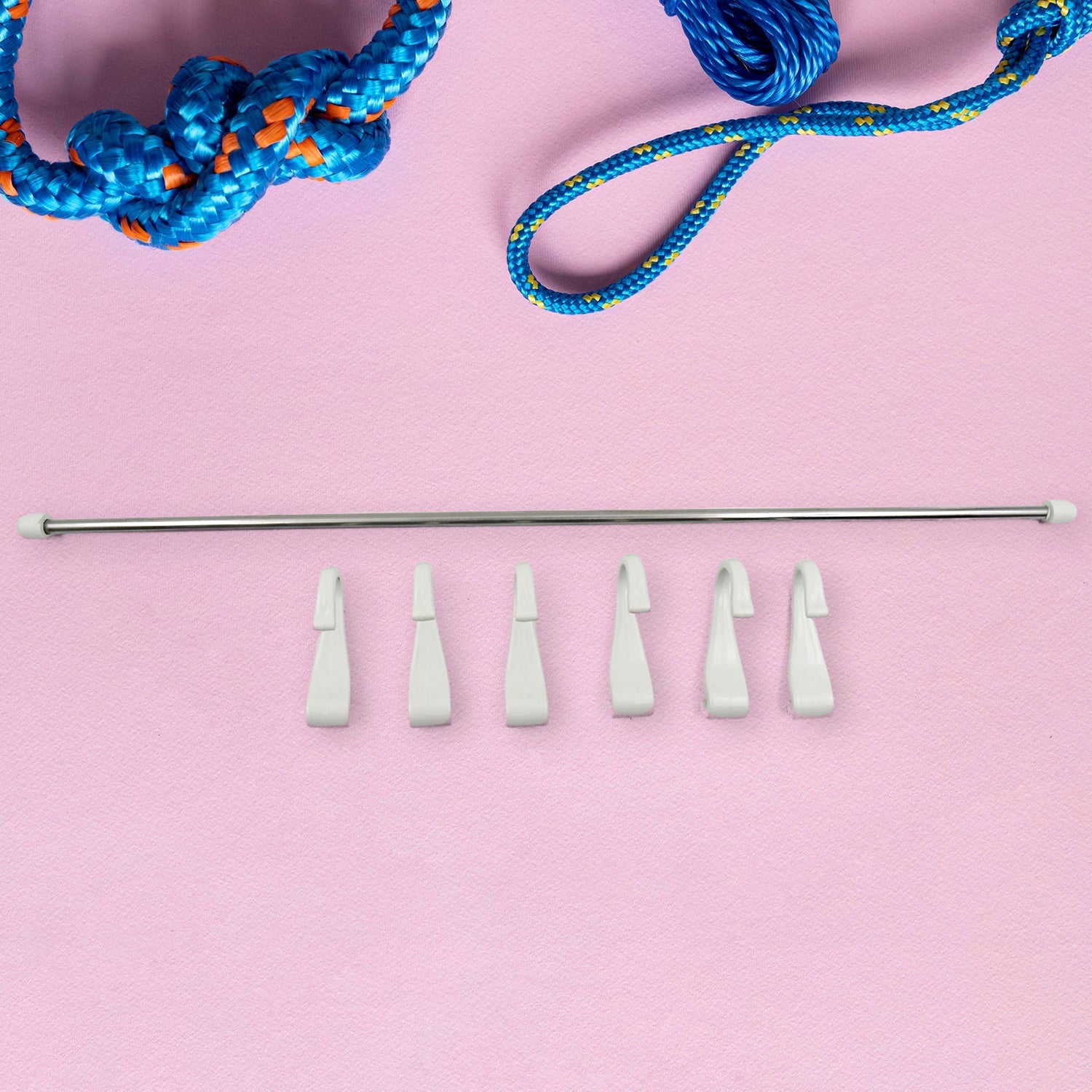 Stainless Steel Utensil Hanger Rail Nail Free Wall Mount with 2 Magic Stickers & 6 Plastic Hooks For Kitchen Your Brand