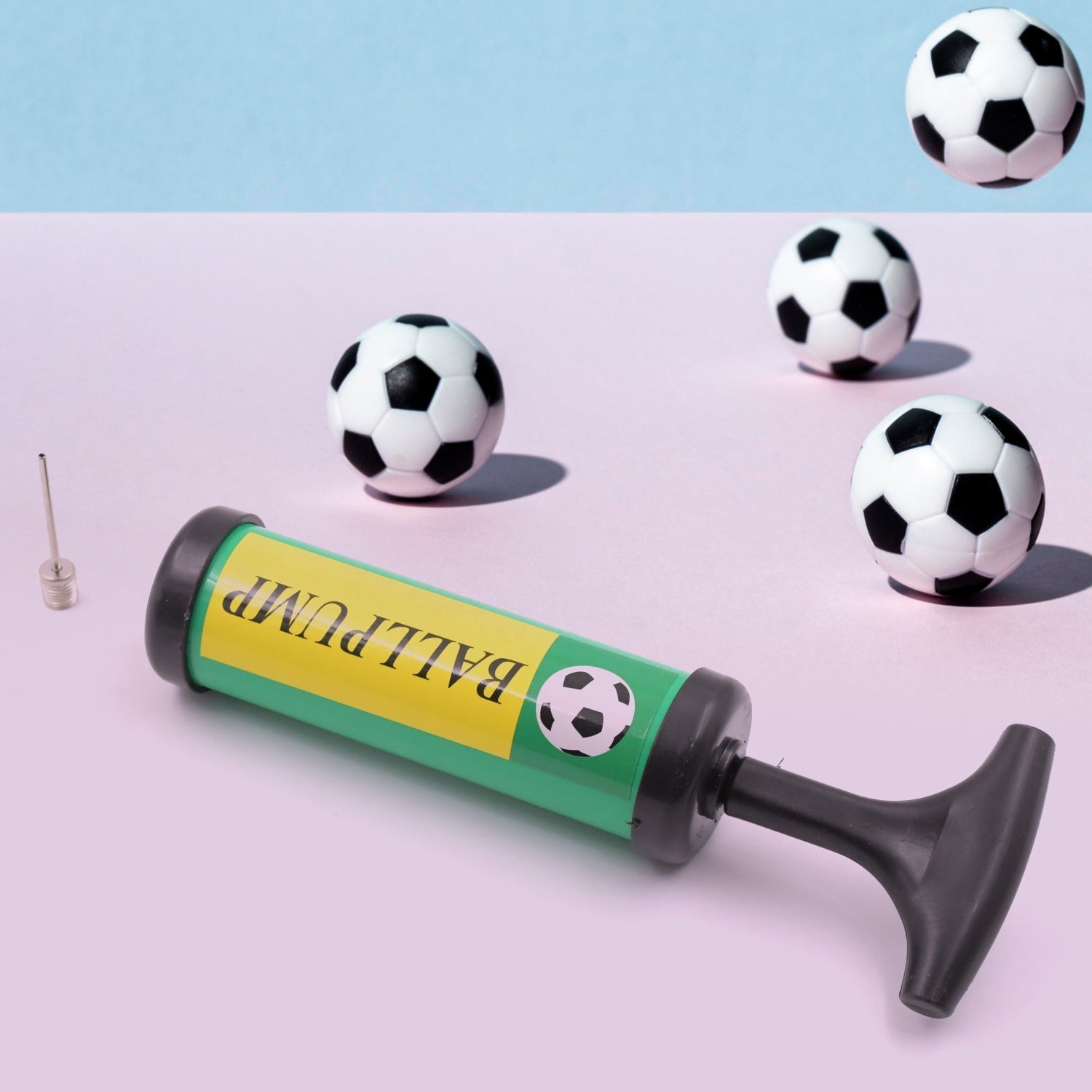 Inflator Air Ball Pump Soft Bouncing Ball Development Kids Toy, Sports Plastic Pump for Soccer, Basketball, Football, Volleyball Ball (17 Cm) Your Brand