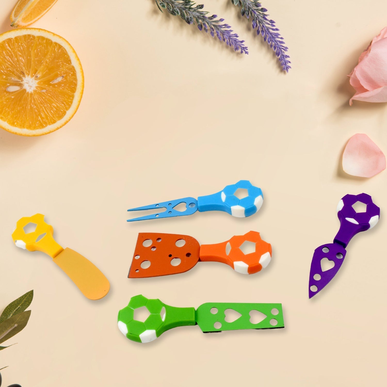 Football Soccer Cheese Knife Set (5 Pcs Set) Your Brand