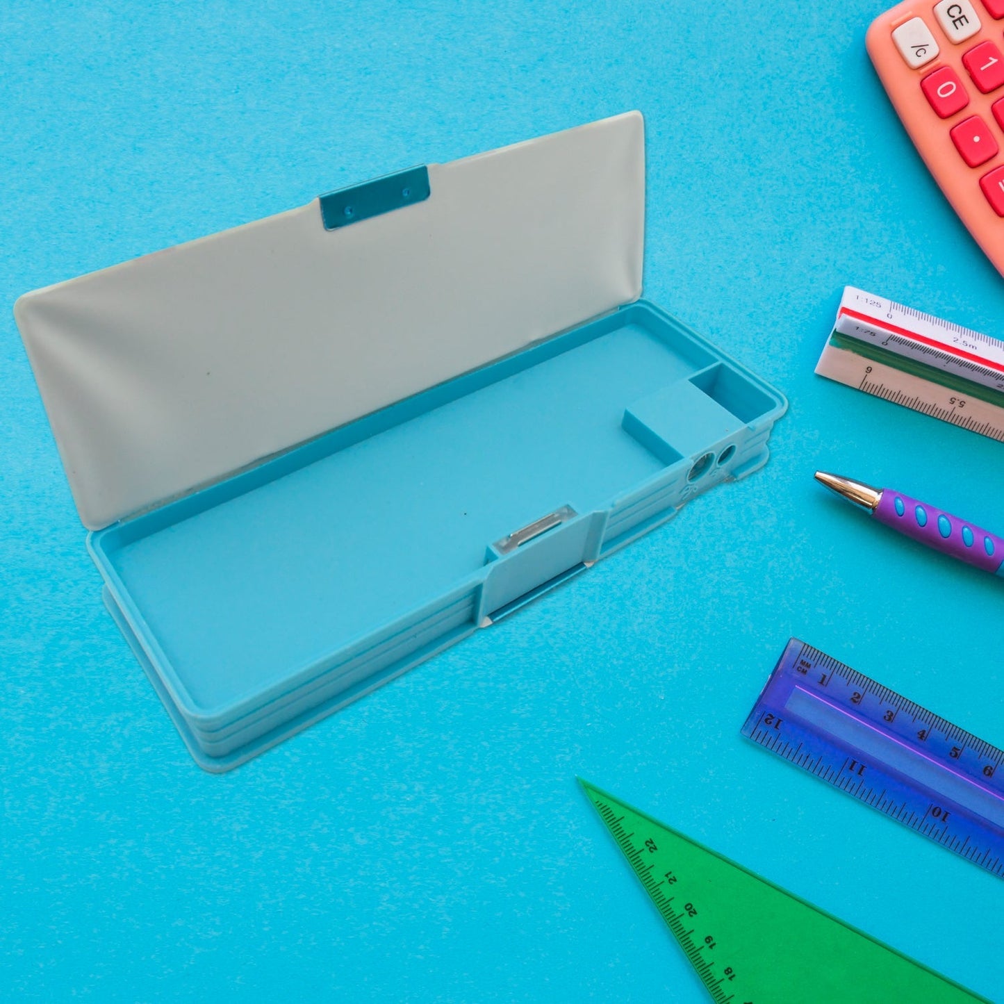 Cartoon Multi-functional Geometry Box with Calculator & Double Sharpener Your Brand