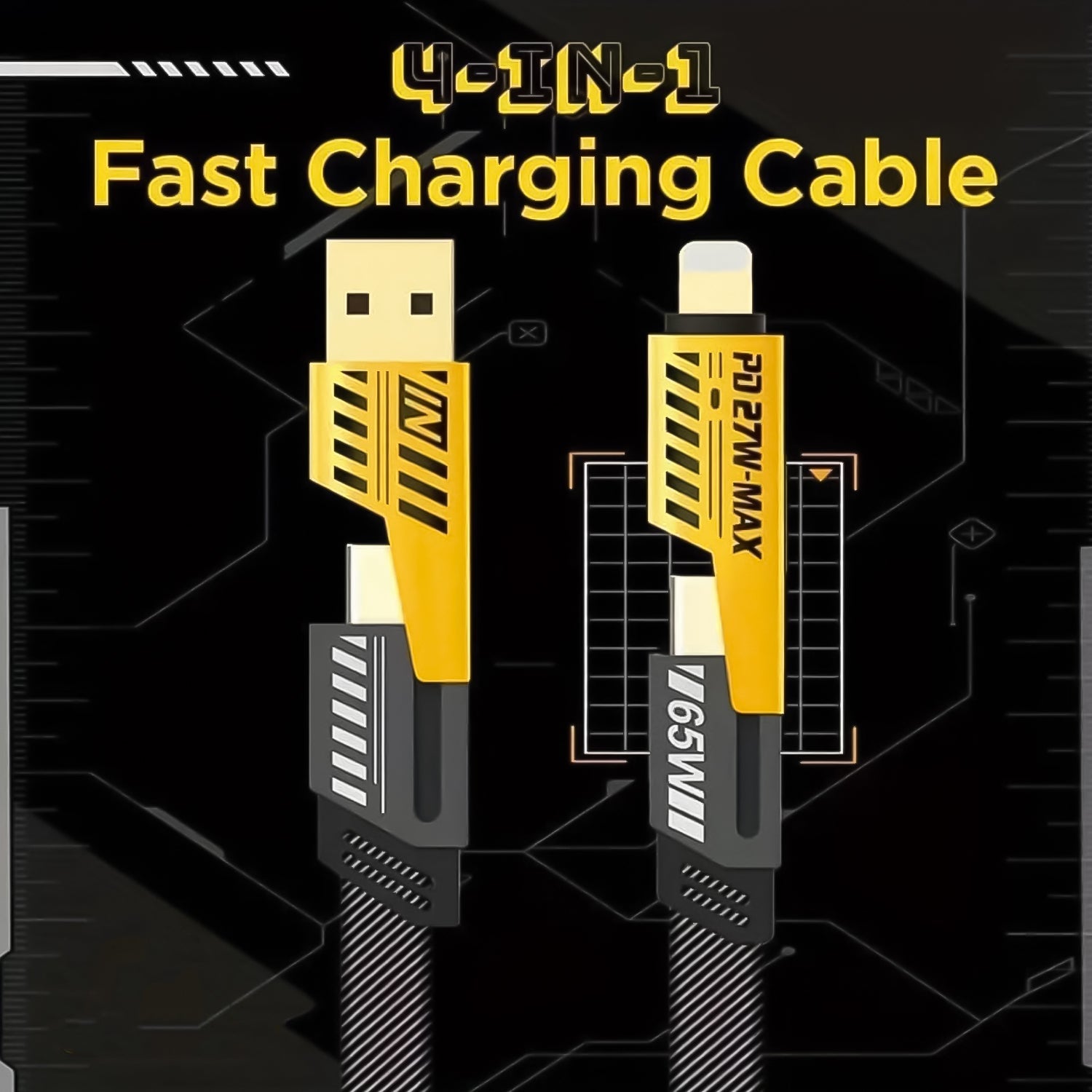 4 in 1 Charging Cable 65W Cable (1 Pc) Your Brand
