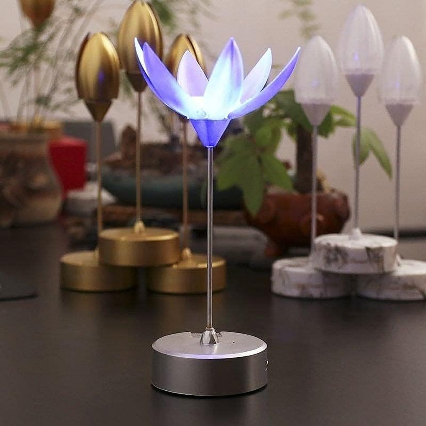 Lotus Flower Lamp with Music, Touch Open and Close, USB Rechargeable (1 Pc / Only One Color) Your Brand