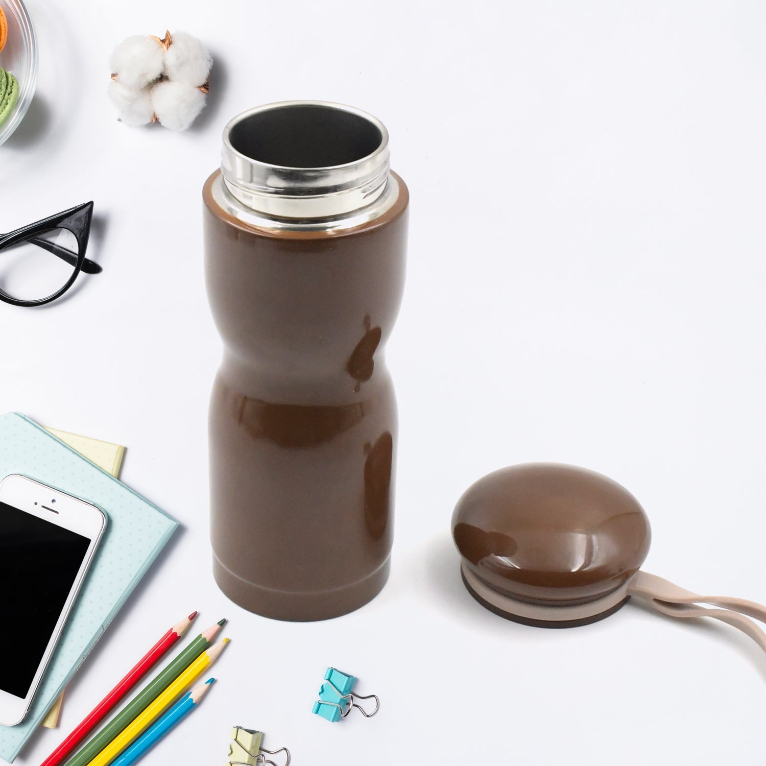 Stainless Steel Flask Water Bottle With Dori Easy To Carry, Fridge Water Bottle, Leak Proof, Rust Proof, Hot & Cold Drinks, Gym BPA Free Food Grade Quality, For office/Gym/School (280 ML) Your Brand