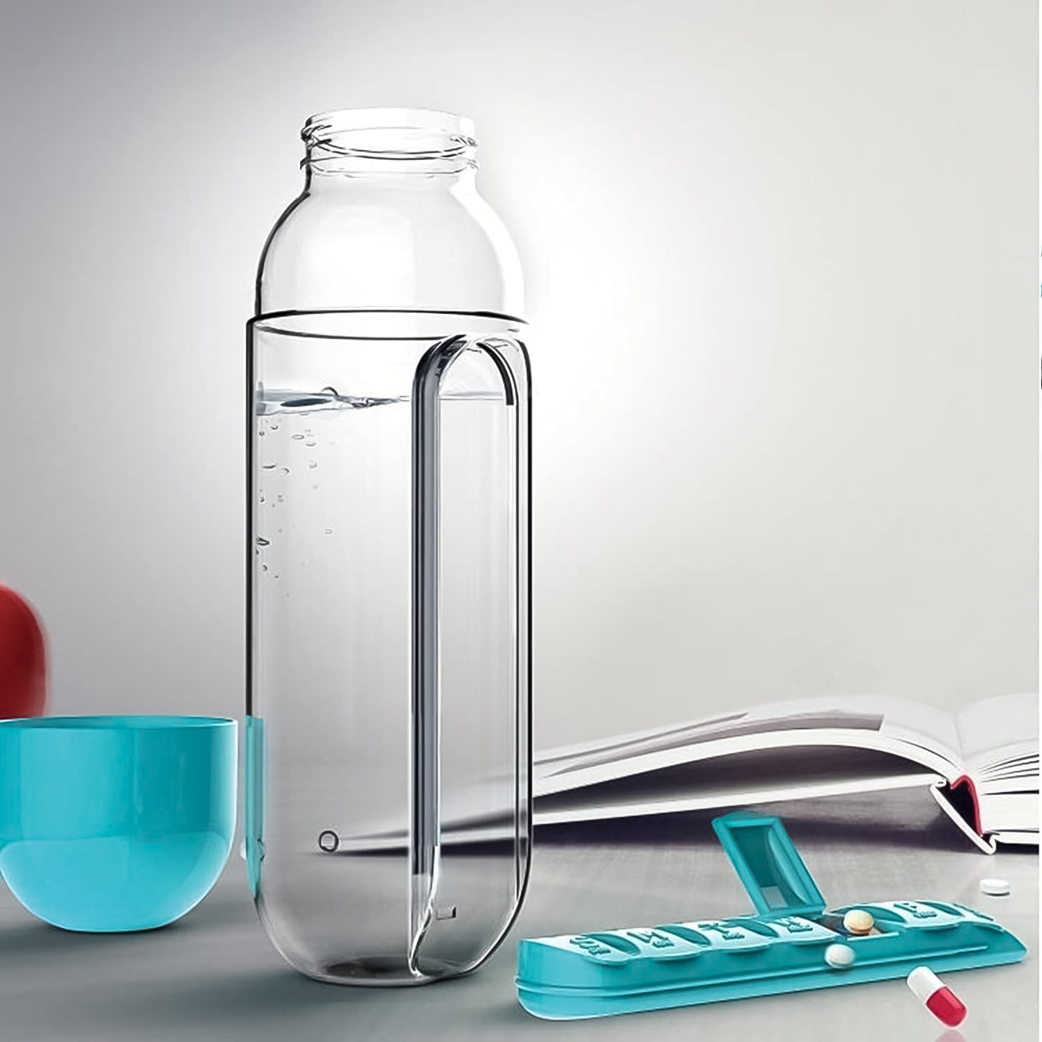 Pill & Vitamin Bottle, Water Bottle Multi Functional Use for Traveling & Outdoor Use Water Bottle, Travelling kit, Summer Special Bottle (600 Ml /  Mix Color ) Your Brand