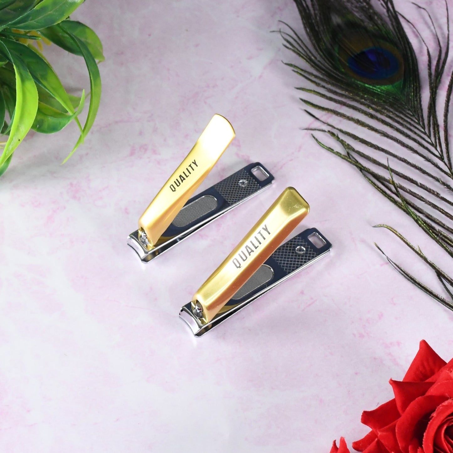 Stainless Steel Folding Portable Large Nail Clippers with Nail File (1 Pc / Mix Design) Your Brand