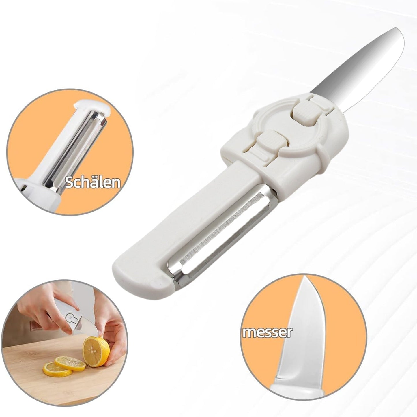 Dual-Use Knife and Peeler, 2-in-1 Stainless Steel Blades Wiith case (1 Pc) Your Brand