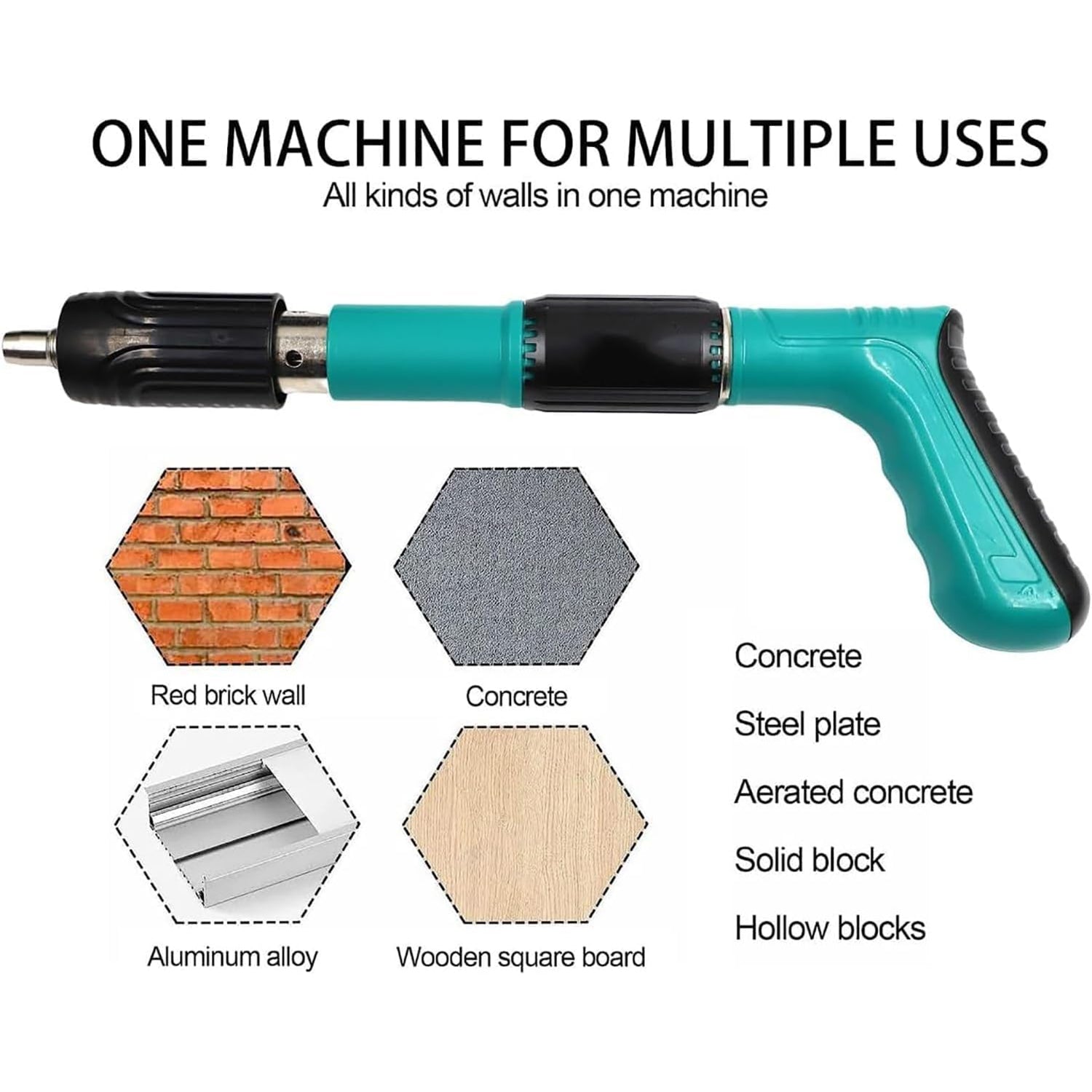 Manual Steel Nails Gun, Nail Wall Fastening Tool with 10 Nails (1 Set) Your Brand