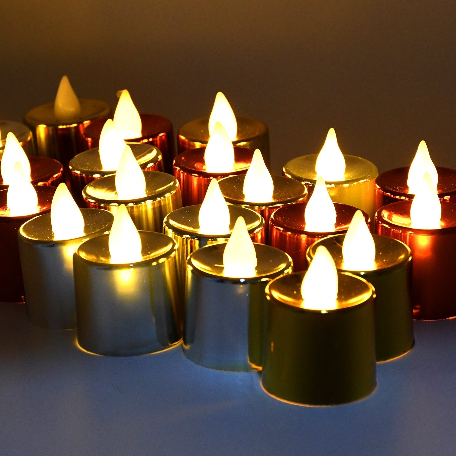 Electrical Candles Diya LED Tea Light, Plastic Candle Light Candle Candle (24 Pc Set) Your Brand