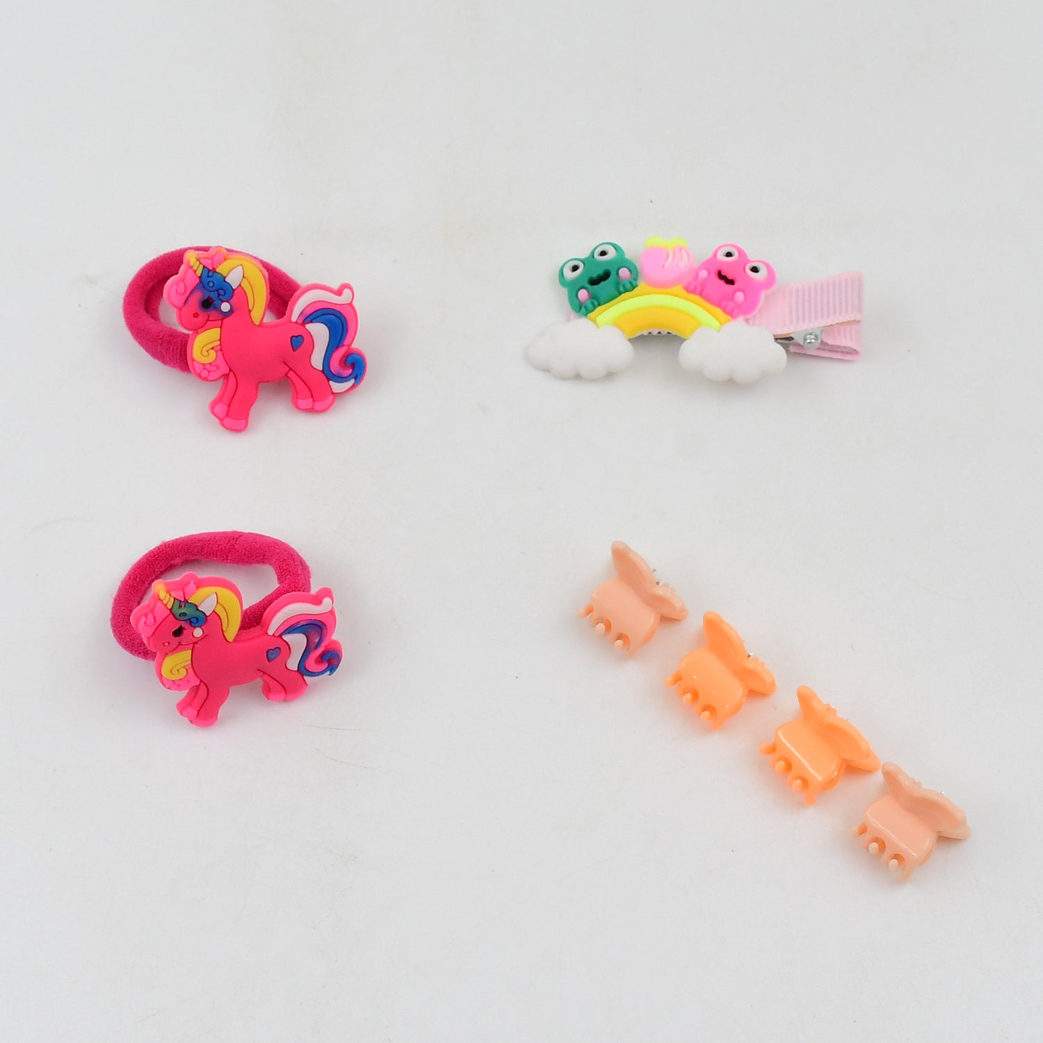 Cute Cartoon Plush Hairpin Set (7 Pcs Set / Mix Colour) Your Brand