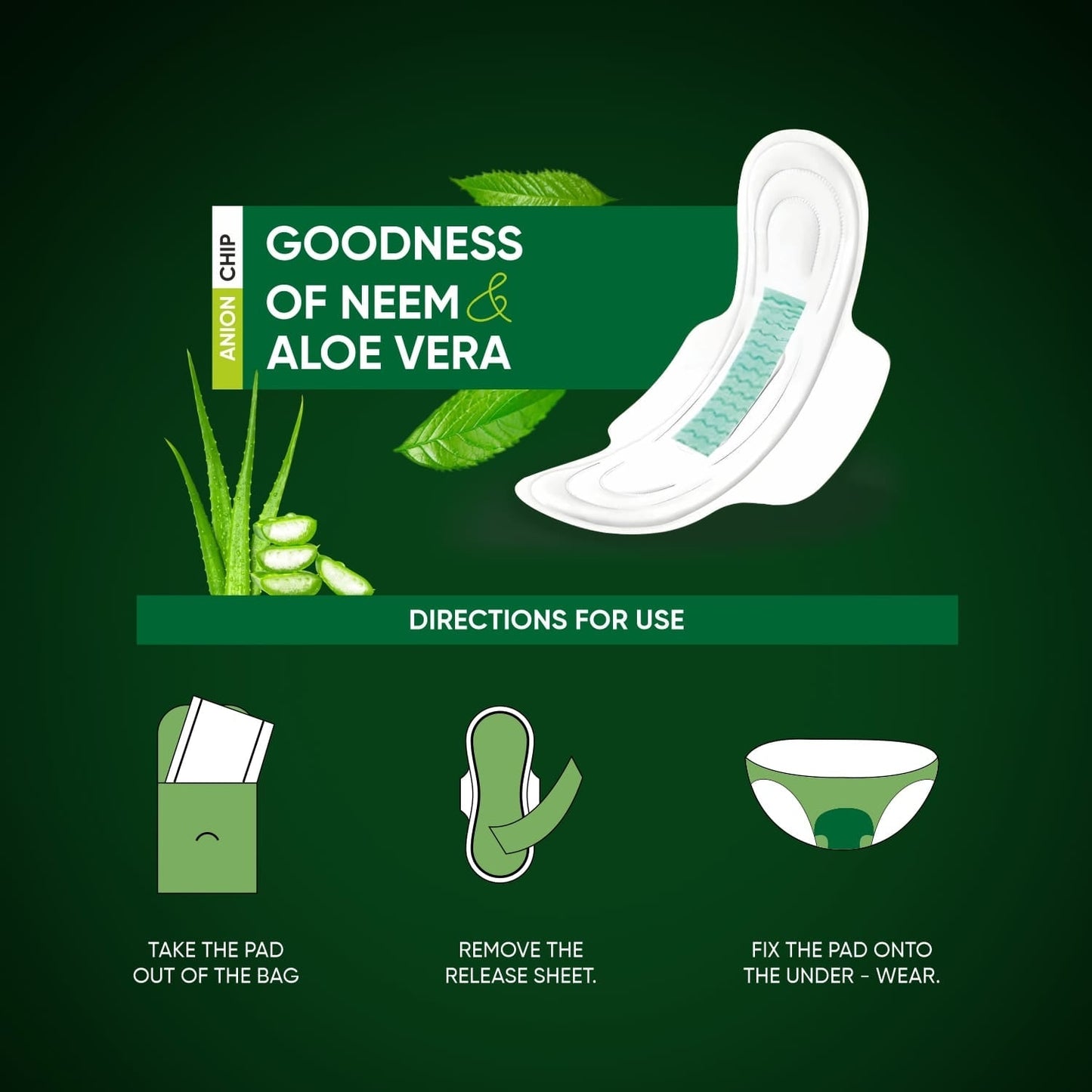 Sanitary Pantyliner with Neem & Aloe Vera, Ultra Thin, PH Balanced, Antibacterial (24 Pads, 155mm) Your Brand