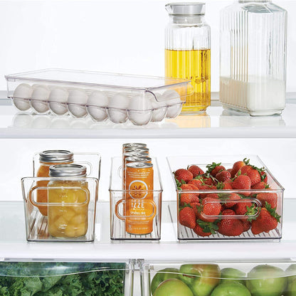 Plastic 18 Cavity Egg Storage Box Or Egg Trays For Refrigerator With Lid & Handles High Quality, Rectangular Egg Tray Box For 18 Egg (1 Pc) Your Brand