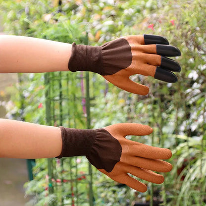Garden Farming Gloves With Hand Fingertips & Plastic Claws (1 Pair) Your Brand