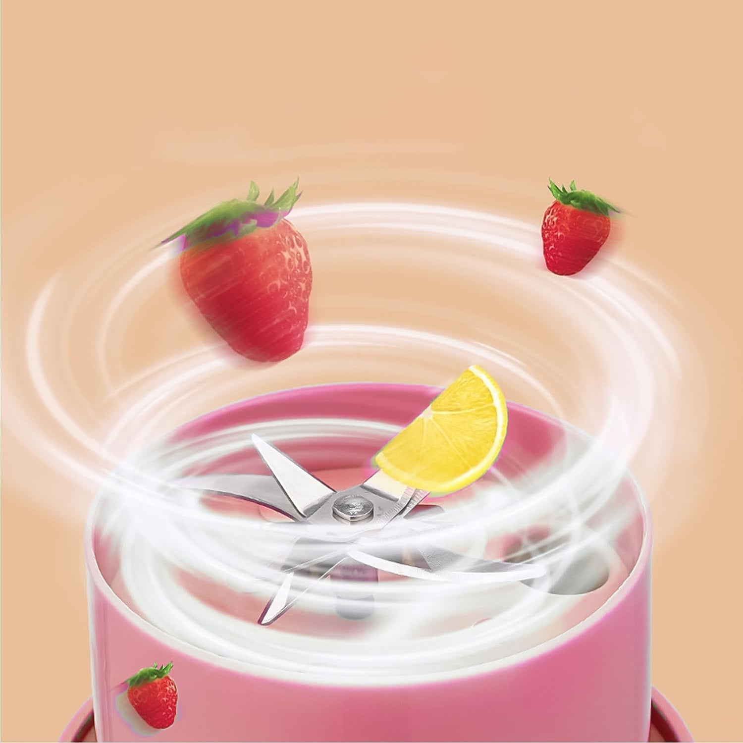 Portable Crusher Juicer With Handle & Straw, USB Rechargeable 6 Blades (420 ML) Your Brand