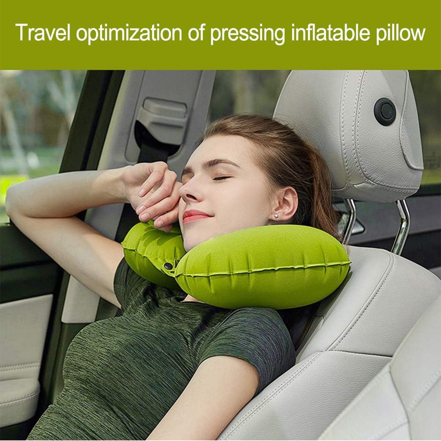 Inflatable & Foldable, Pillow U Shape Air Cushion Travel Pillow, Travel Business Trip Neck Pillow for Long Trips, Ideal for Men & Women Portable, and Perfect for Backpacking, Car Camping, and Even Airplane Travel Your Brand