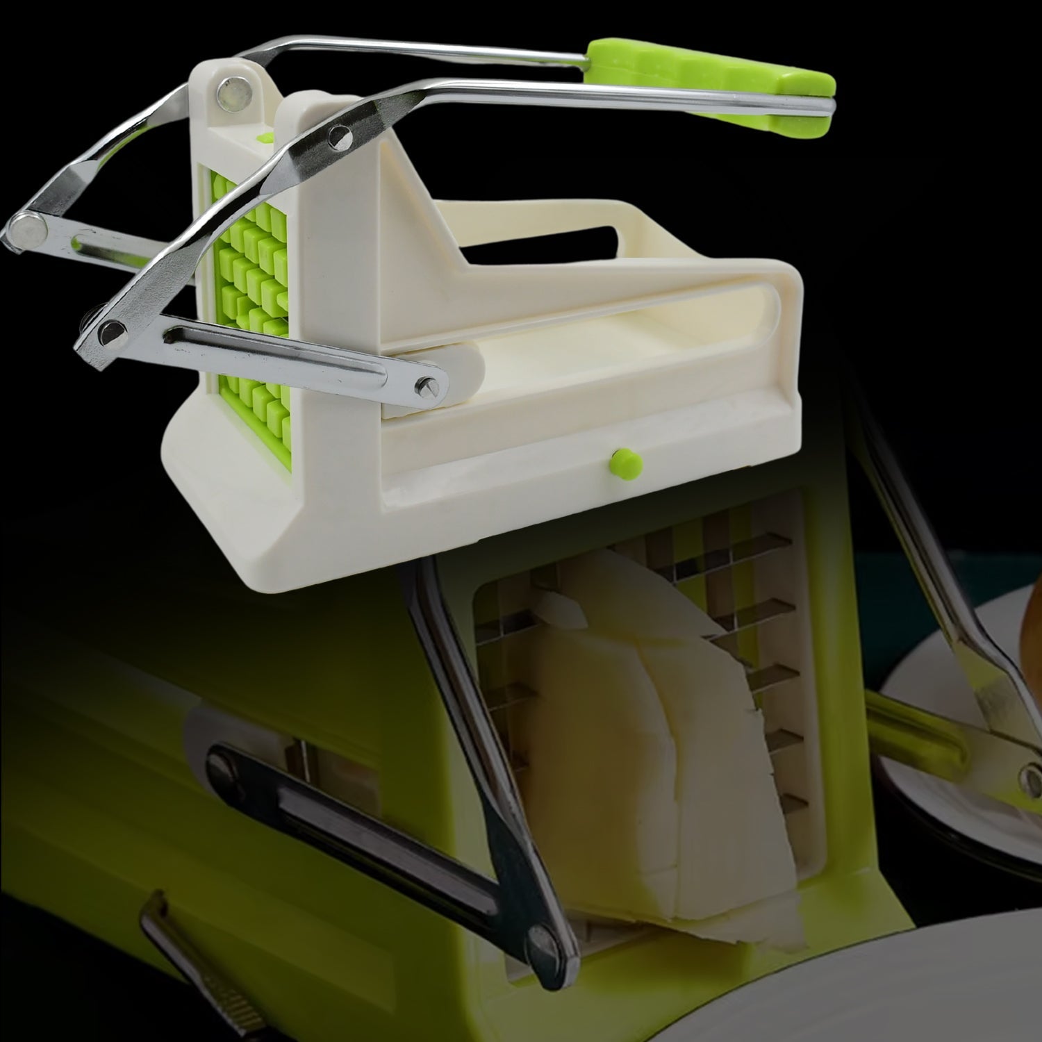 French Fry Cutter, Great with Vegetables, Potato Fries Cutter Professional Vegetable Cutter Stainless Steel Cutter Potato, Onions, Carrots, Cucumbers, Fruits Potato Cutter (1 pc) Your Brand