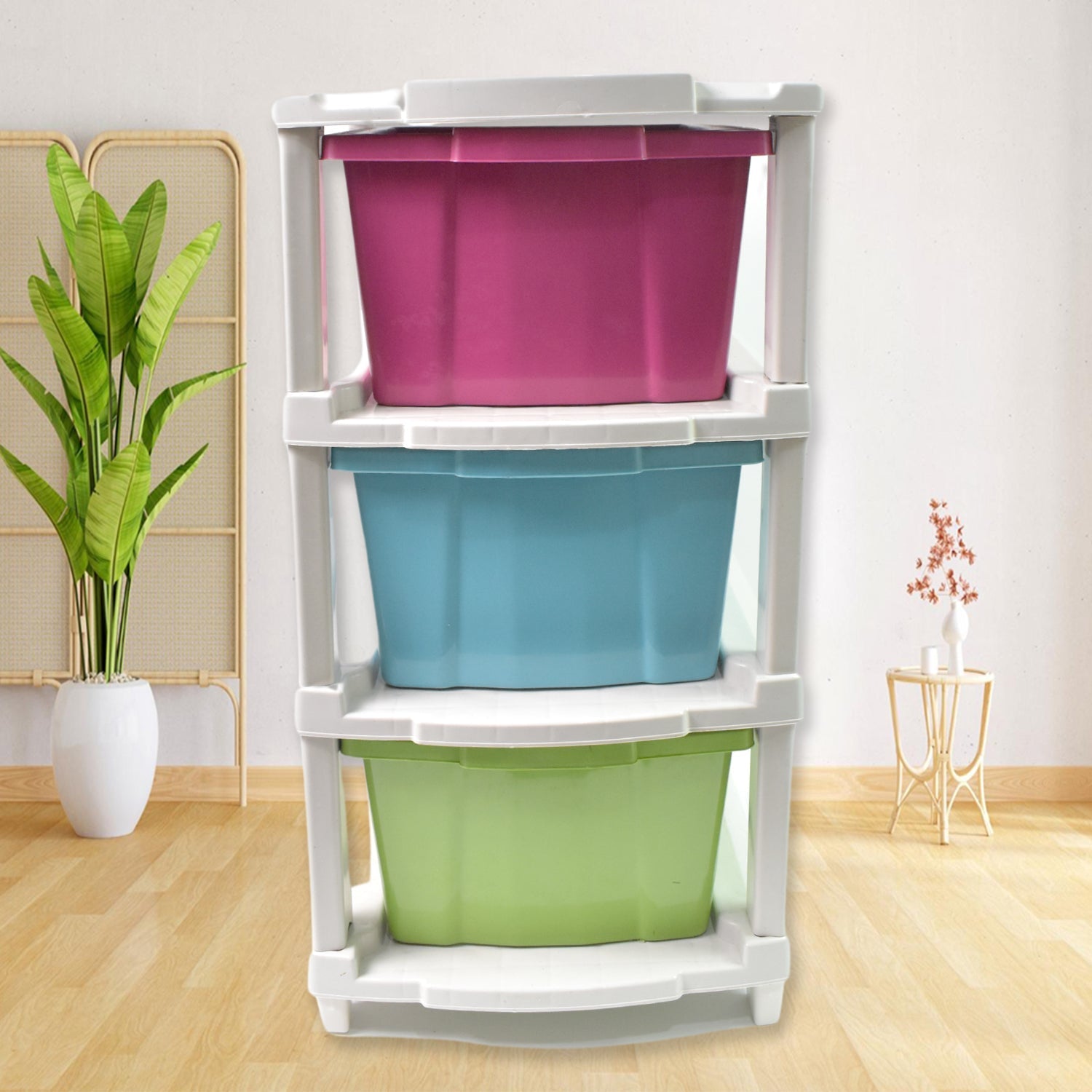 3-Layer Plastic Drawer Storage Organizer, Multi-Purpose Cabinet (1 Pc / Mix Color) Your Brand