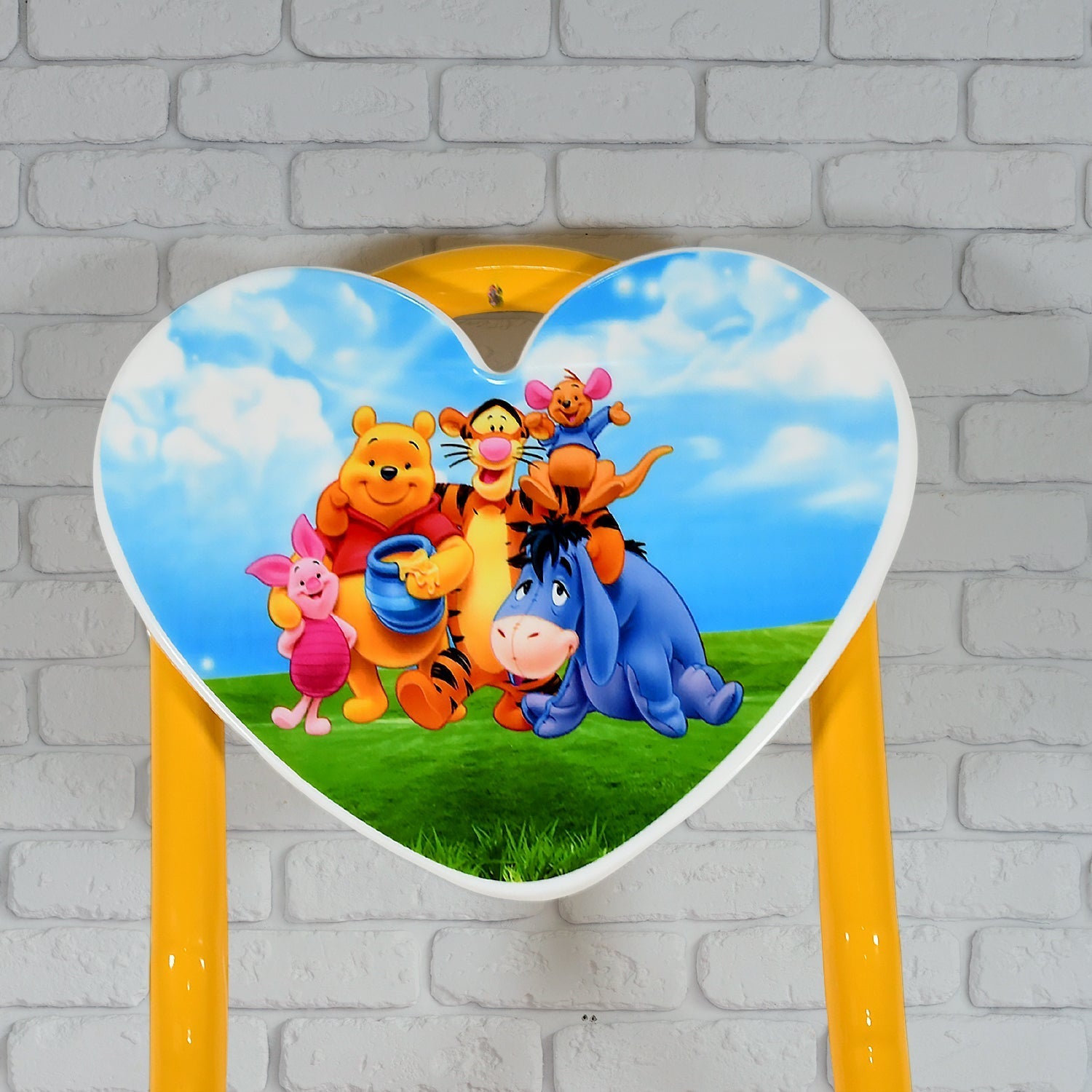 Heart Shape Kids Chair Cartoon Printed Foldable Kids / Children Folding Chair for Playrooms, Schools, Daycares, and Home. Metal and Fibre Body Picnic Beach Camping Chair (1 Pc) Your Brand