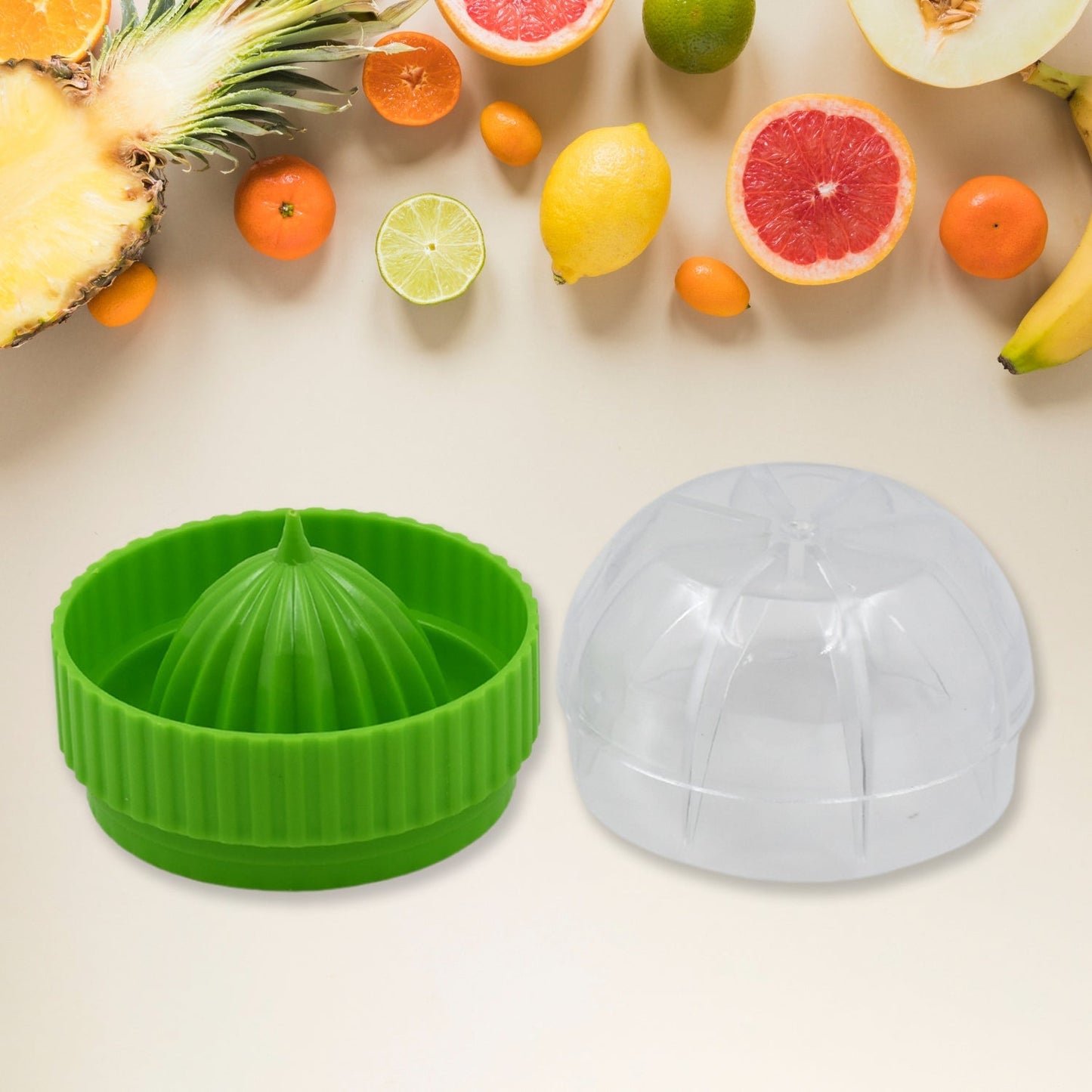 Manual Drink Orange Lemon Citrus Lime Fruit Juice Juicer Squeezer, BPA Free, Press & Pourer With Lid Plastic Manual (1 Pc) Your Brand