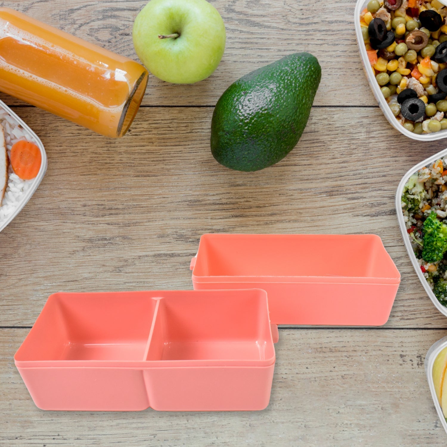 Plastic 3 Layer Leak Proof 3 Compartment Lunch Box for Office  (1 Pc) Your Brand