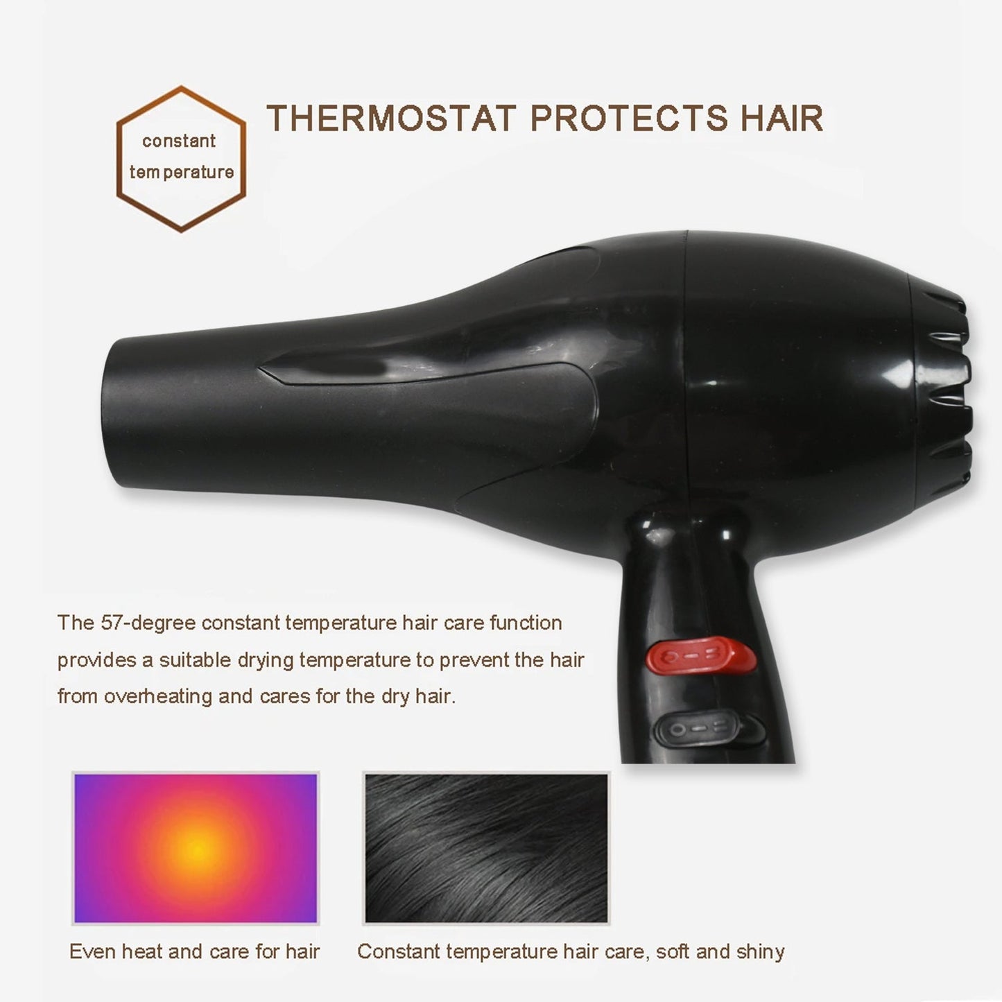 Professional Multi Purpose Hair Dryer Salon, Hair Dryer 2 Speed Settings For Women And Men (1800 Watts) Your Brand