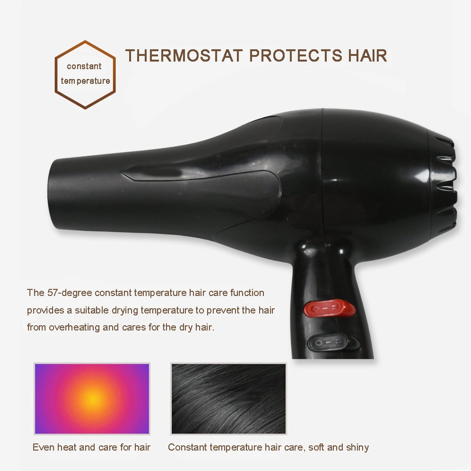 Professional Multi Purpose Hair Dryer Salon, Hair Dryer 2 Speed Settings For Women And Men (1800 Watts) Your Brand