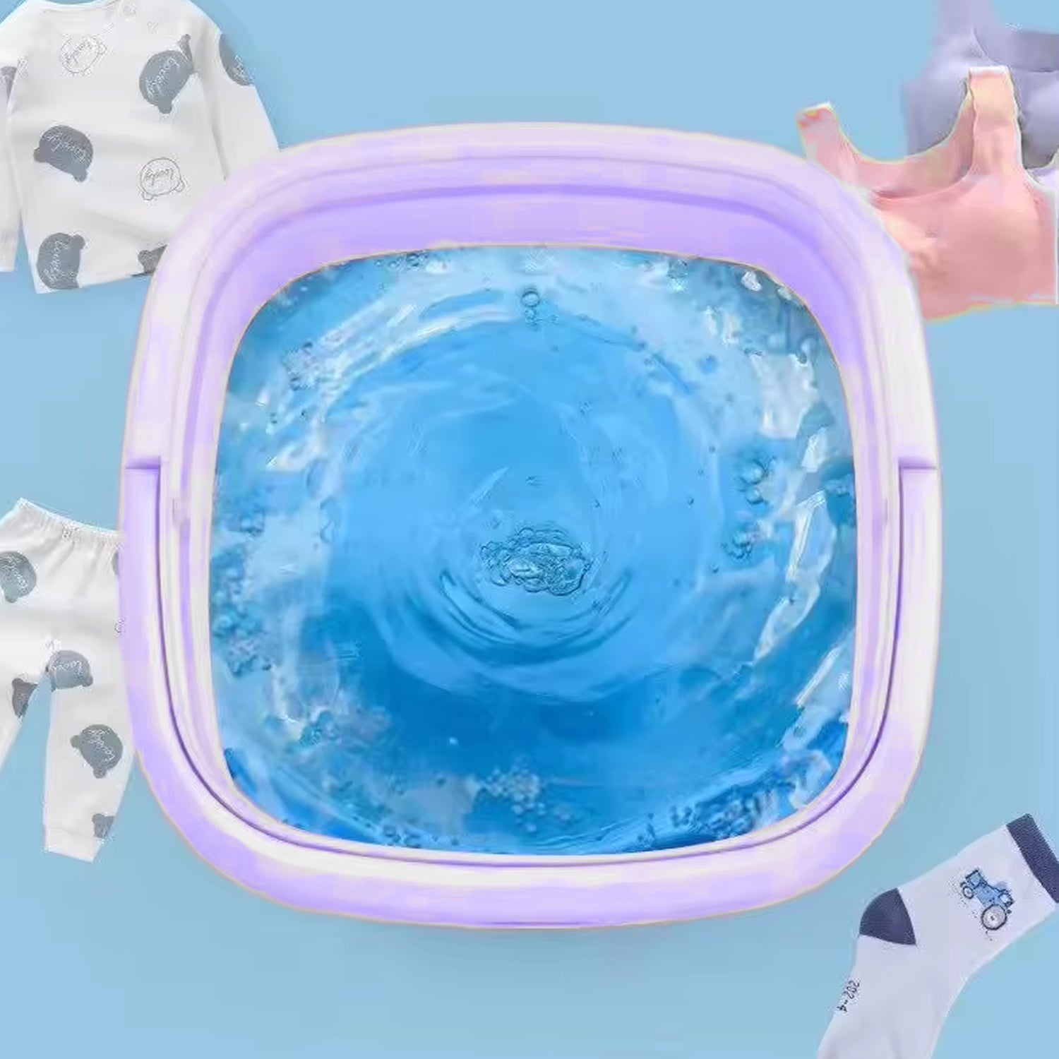 Folding Washing Machine, Mini Portable Washing Machine, Deep Cleaning, Mini Foldable Washing Machine, Suitable For Socks, Underwear, Baby Clothes & Other (1 Pc) Your Brand