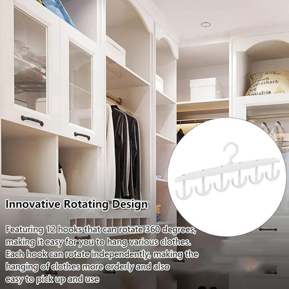 Tank Top Hanger, 12-Hook Space Saving Hanger, Capacity Rotatable Wood Space Saving Hanger Closet Organizers and Storage for Dorm & Apartment for Tank Top Your Brand