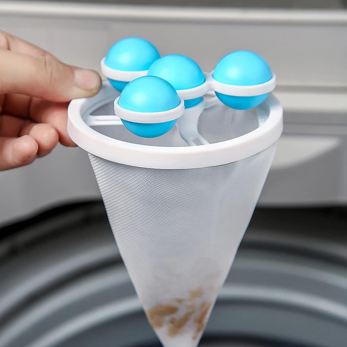Laundry Ball Floating Pet Fur Lint Hair Catcher Household Reusable Washing Machine Floating Lint Mesh Bag Hair Filter Net Pouch Washing Lint Hair Remover Net, Mesh Bag Dryer (1 Pc) Your Brand