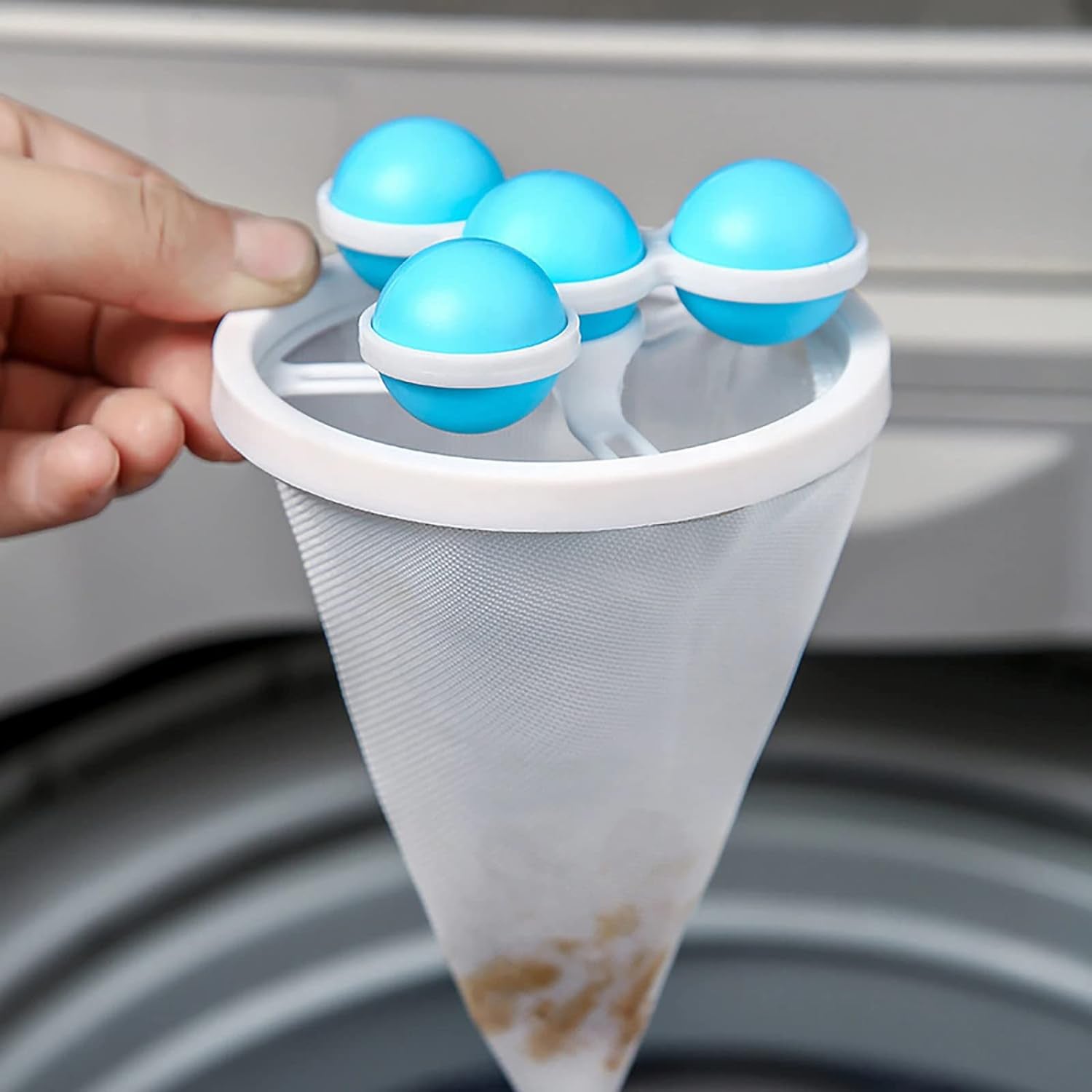 Laundry Ball Floating Pet Fur Lint Hair Catcher Household Reusable Washing Machine Floating Lint Mesh Bag Hair Filter Net Pouch Washing Lint Hair Remover Net, Mesh Bag Dryer (1 Pc) Your Brand