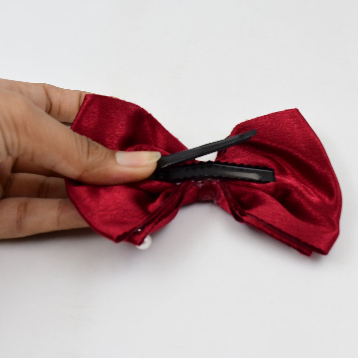 Hair Bow Knot Clip Suitable For Girls (1 Pc / Multicolour) Your Brand