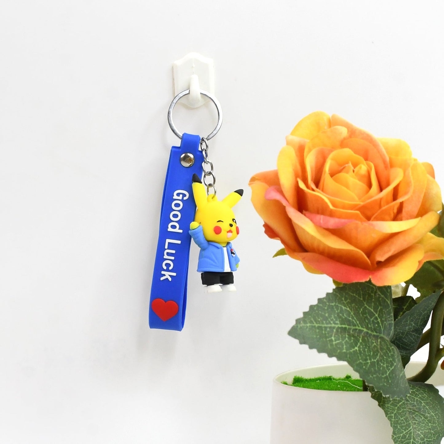 Cute Silicone 3D Key Chain with Metal Hook & Strap (Pack of 1) Your Brand