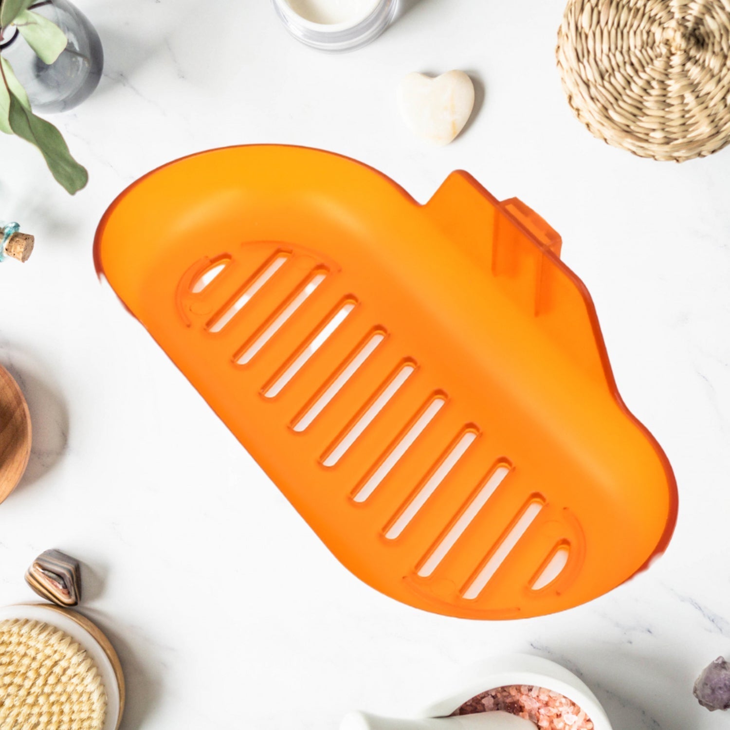 Plastic Soap Dish Holder for Bathroom Shower Wall Mounted Self Adhesive Soap Holder Saver Tray-Plastic Sponge Holder for Kitchen Storage Rack Soap Box, Bathroom (1 Pc) Your Brand