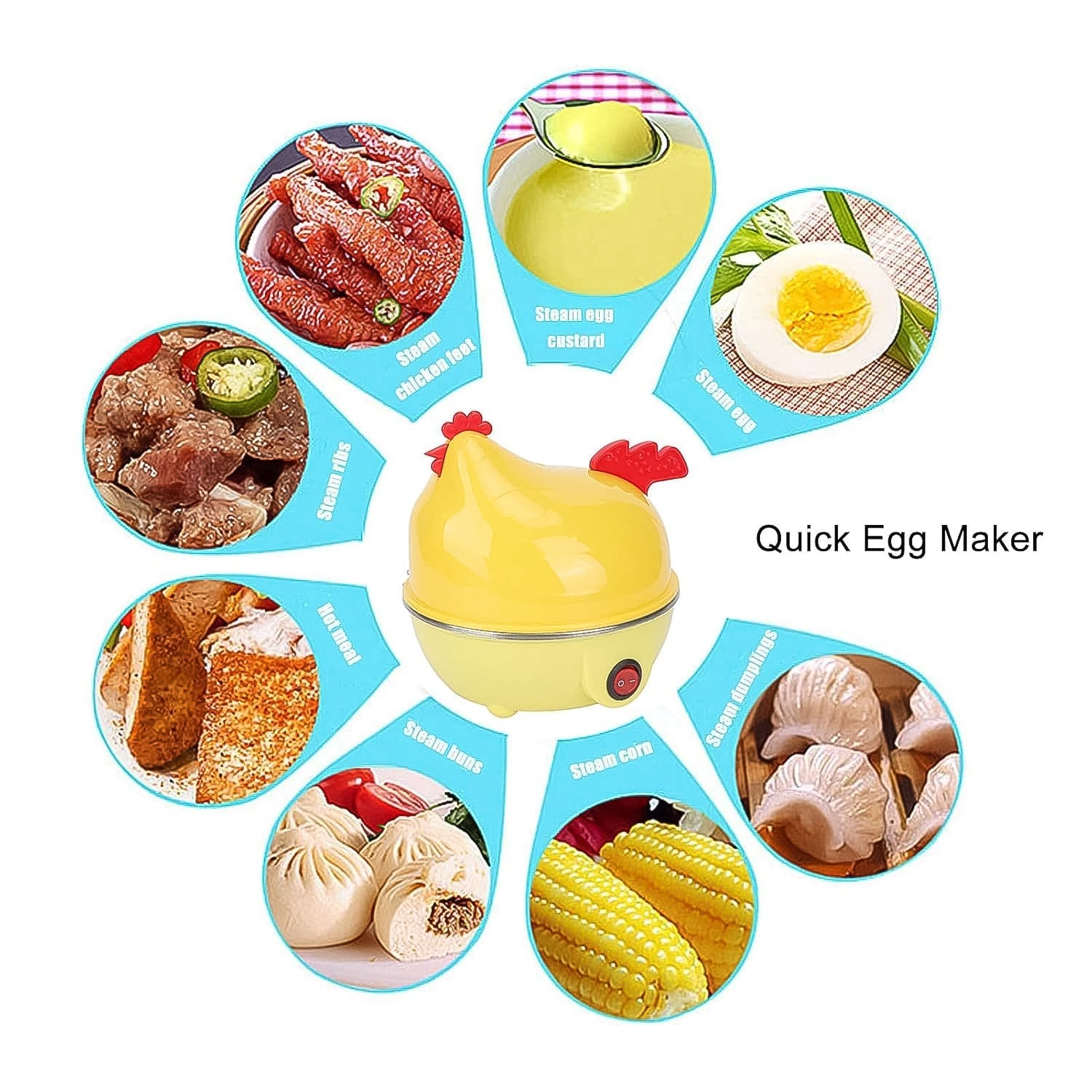 Electric Egg Boiler, Chicken Shaped Egg Kettle / Cooker (1 Pc) Your Brand