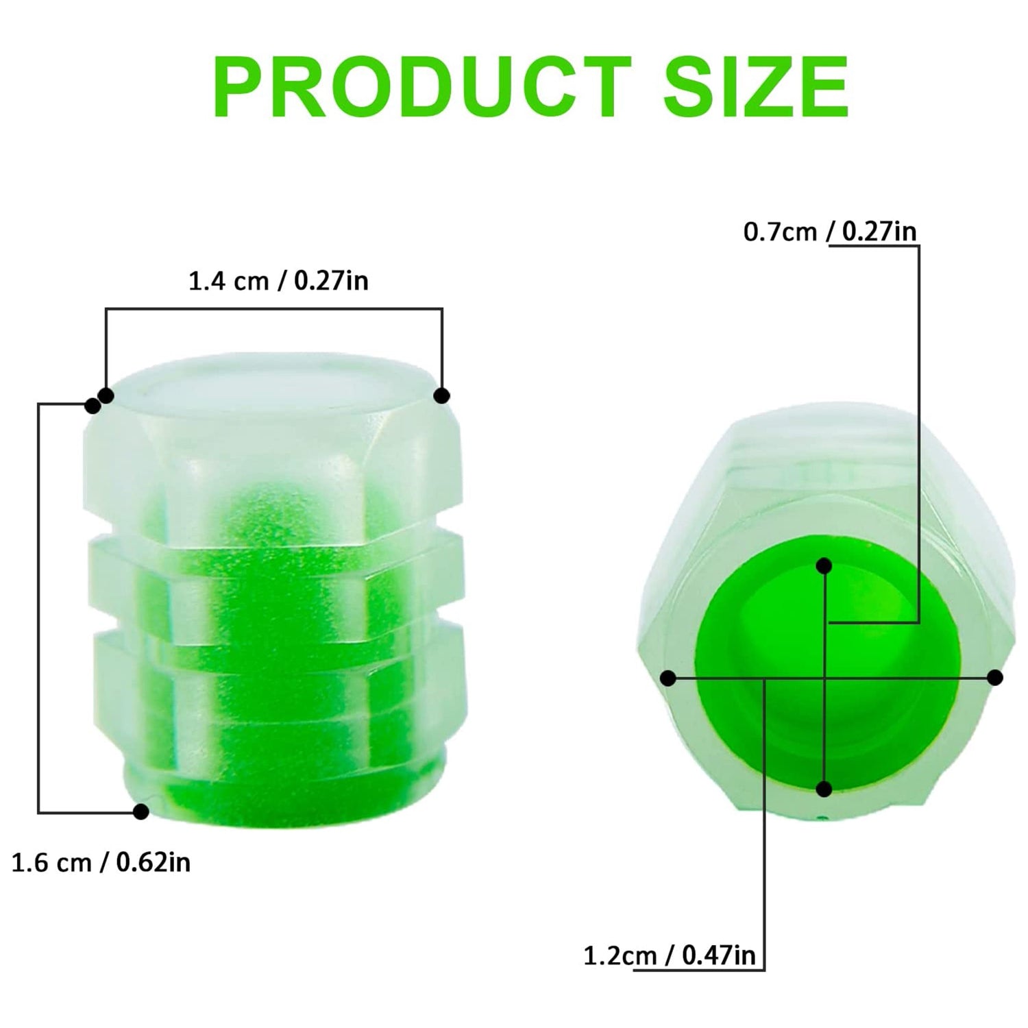 Tyre Valve Caps Luminous Glow Car Tire Air Stem Valve Cap Covers vaal cap ( 4 Pcs Mix Colour) Your Brand