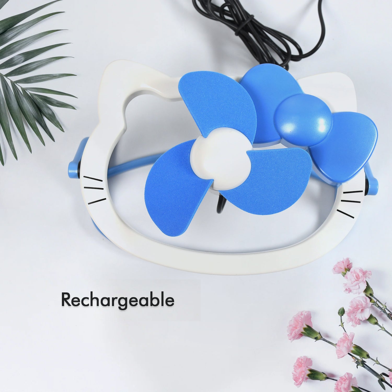 HELLO KITTY CARTOON FAN CUTE BRIGHT COLOR DESKTOP OFFICE USB MINI FAN PERSONAL DESKTOP FAN (Battery Not Include) Your Brand