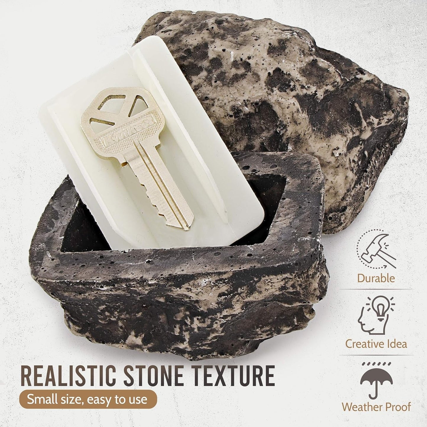 Realistic Fake Rock Key Hider – Weatherproof Outdoor Key Storage Emergencies (1 Pc)