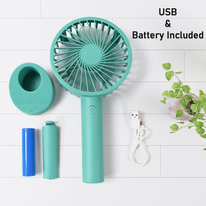 Portable Handheld Fan With 3 Speeds Battery Operated Fan Rechargeable Multi Colors As Base Phone Holder Fan (Battery Included) Your Brand