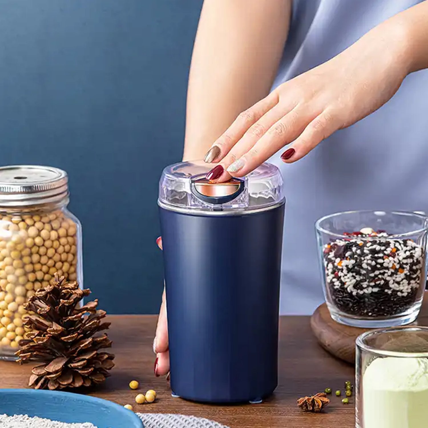 Portable 4-Blade Mini Grinder & Blender for Home & Office Your Brand