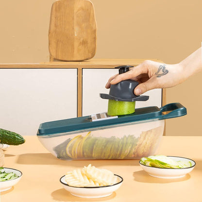 Multifunctional Vegetable Slicer Cutter Onion and Potato Slicer cutter with 6blades and 1 peeler Your Brand