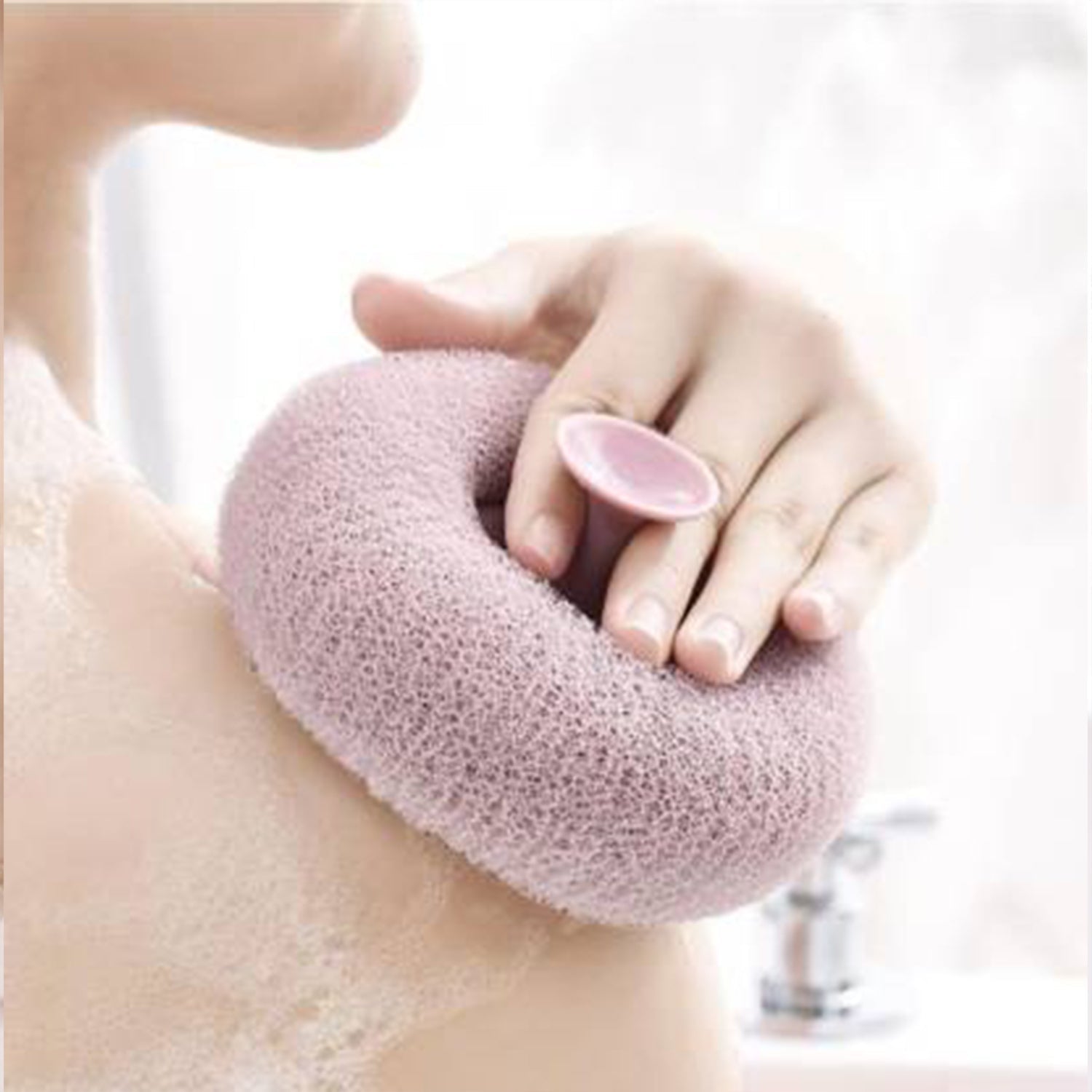Super Soft Bath Sponge Flower Suction Cup Bath Sponges for Shower Women Men Foam Loofah Sponge Exfoliating Bath Sponge Body Washer Reusable loofah Massage Bath (1 pc) Your Brand