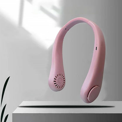 Portable Neck Fan: Holiday Hands Free Bladeless Neck Fan, 360° Cooling Hanging Fan, USB Rechargeable Personal Neck Fan, Wearable Neck Fan Suitable for Traveling Your Brand