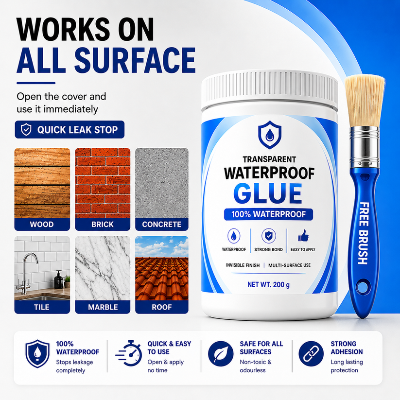 Transparent Waterproof Glue (Pack Of 2) + FREE BRUSH Dropdash