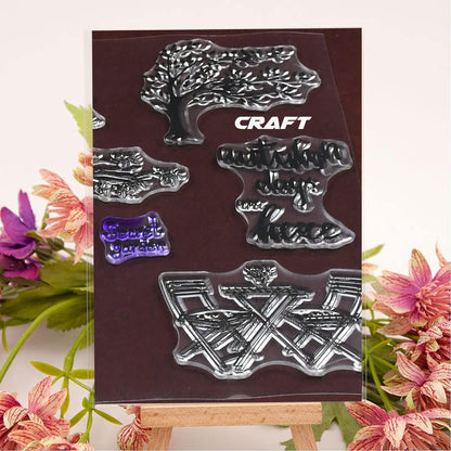Reusable Transparent Rubber Stamp for Paper Crafts (Mix Design / 1 Sheet) Your Brand