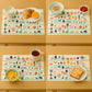 Colorful Cartoon Printed Dining Table Placemats for Kids (4 Pc / 40x30 Cm)