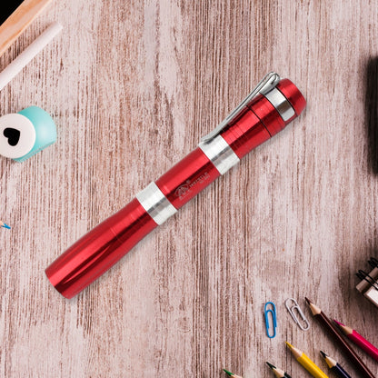 Portable Mini Torch / Flashlight LED Powerful High Lumens Pen Light with Clip, Portable Pocket Compact Torch for Emergency AA Battery operated (1 Pc / Battery not included) Your Brand