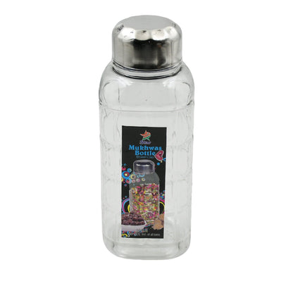 Plastic Transparent Mukhwas Bottle With Steel Cap Kitchen Storage Bottle (1 Pc)