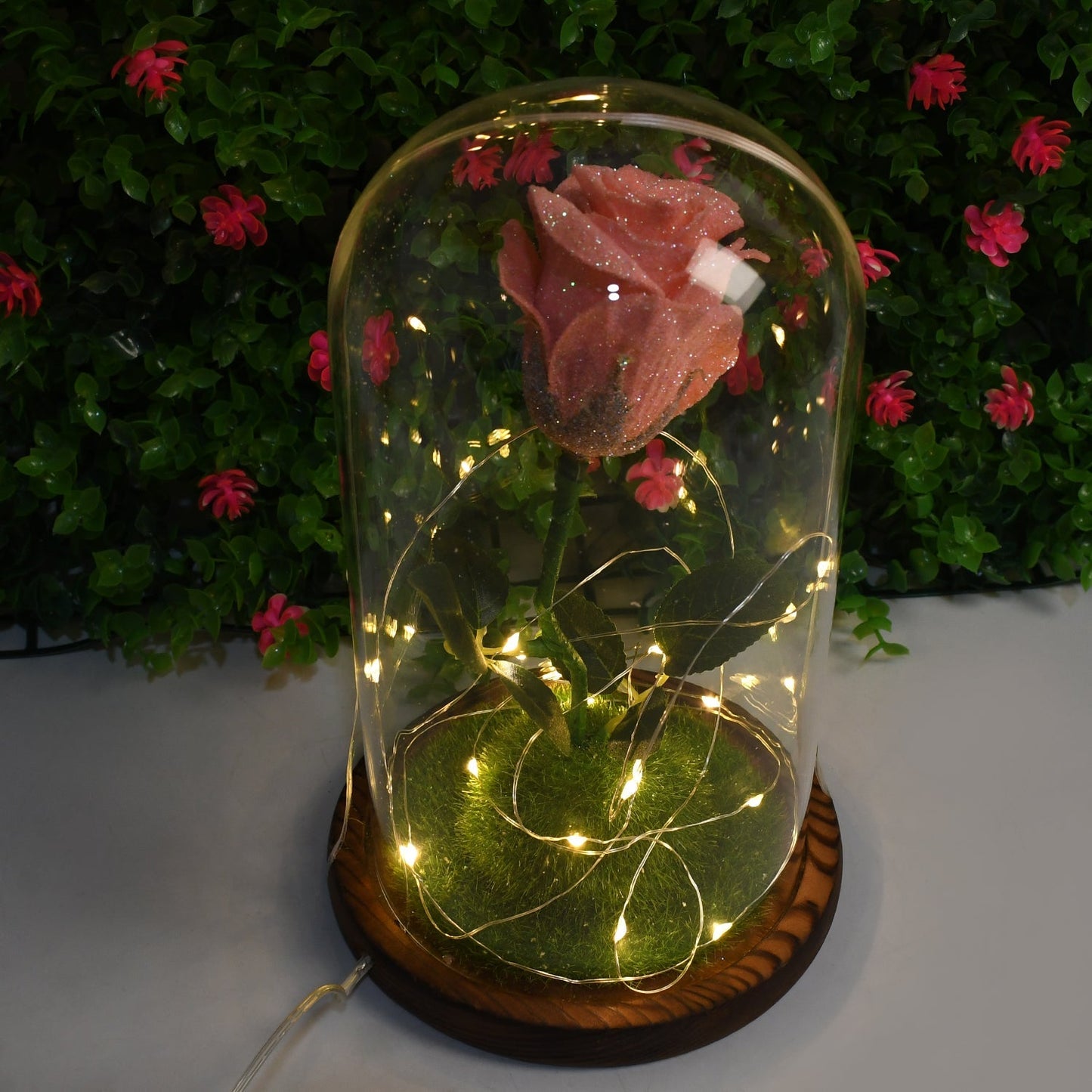 Glass Flower with Led Light Great Gift (1 Set) Your Brand