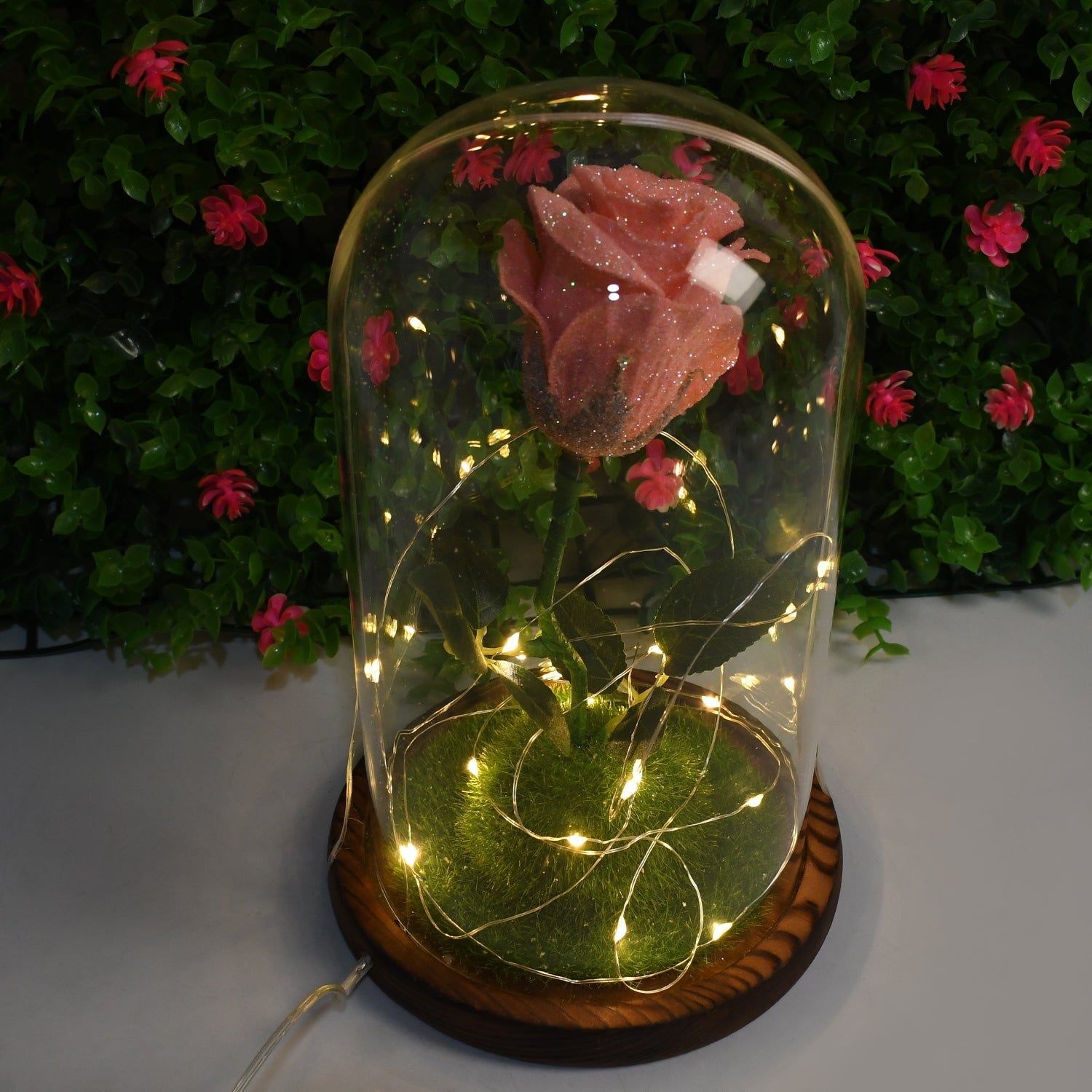 Glass Flower with Led Light Great Gift (1 Set) Your Brand